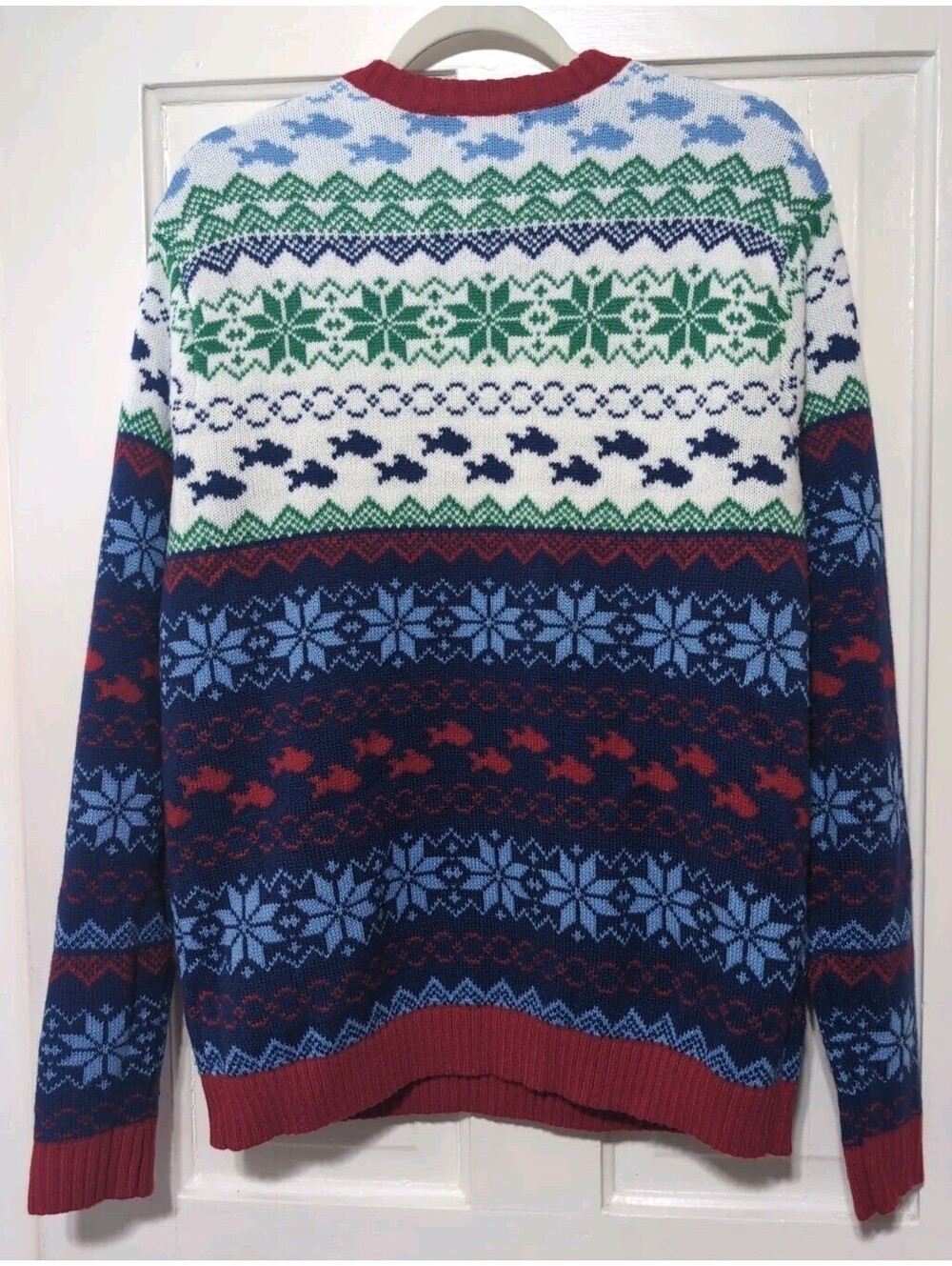 Blizzard Bay Christmas Sweater Fair Isle Shark In A Sweater Men's L(1421)B - Picture 5 of 5